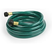 FUNJEE 1/2" Outdoor Garden Hose for Lawns, Boat Hose, Flexible and Durable,No Leaking, Solid PVC Fitting for Household (Green, 15FT)