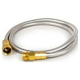 thumbnail image 1 of FUNJEE 304 Stainless Steel Metal Garden Hose with Solid Brass Fittings, Heavy Duty Water Hose, Kink Free and Flexible, Crush Resistant, Puncture Resistant (stainless steel hose, 5FT), 1 of 7