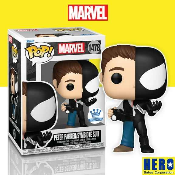 FUNKO MARVEL PETER PARKER SYMBIOTE SUIT FUNKO EXCLUSIVE (COMMON) #1478 - Pop Protector Included