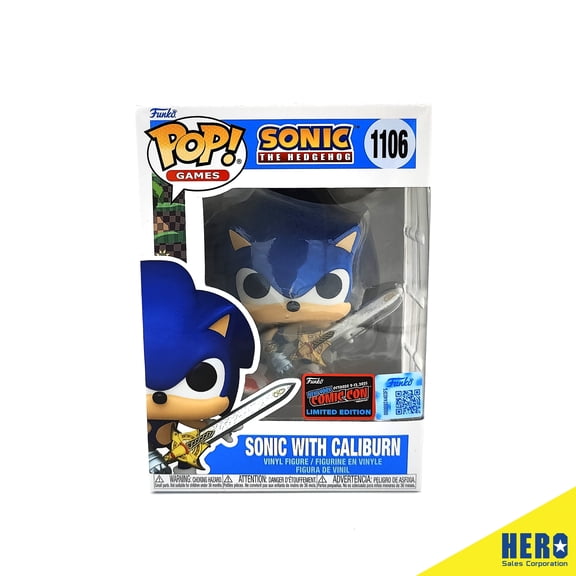 FUNKO POP! GAMES SONIC WITH CALIBURN #1106 NEW YORK COMIC CON 2025 LIMITED EDITION
