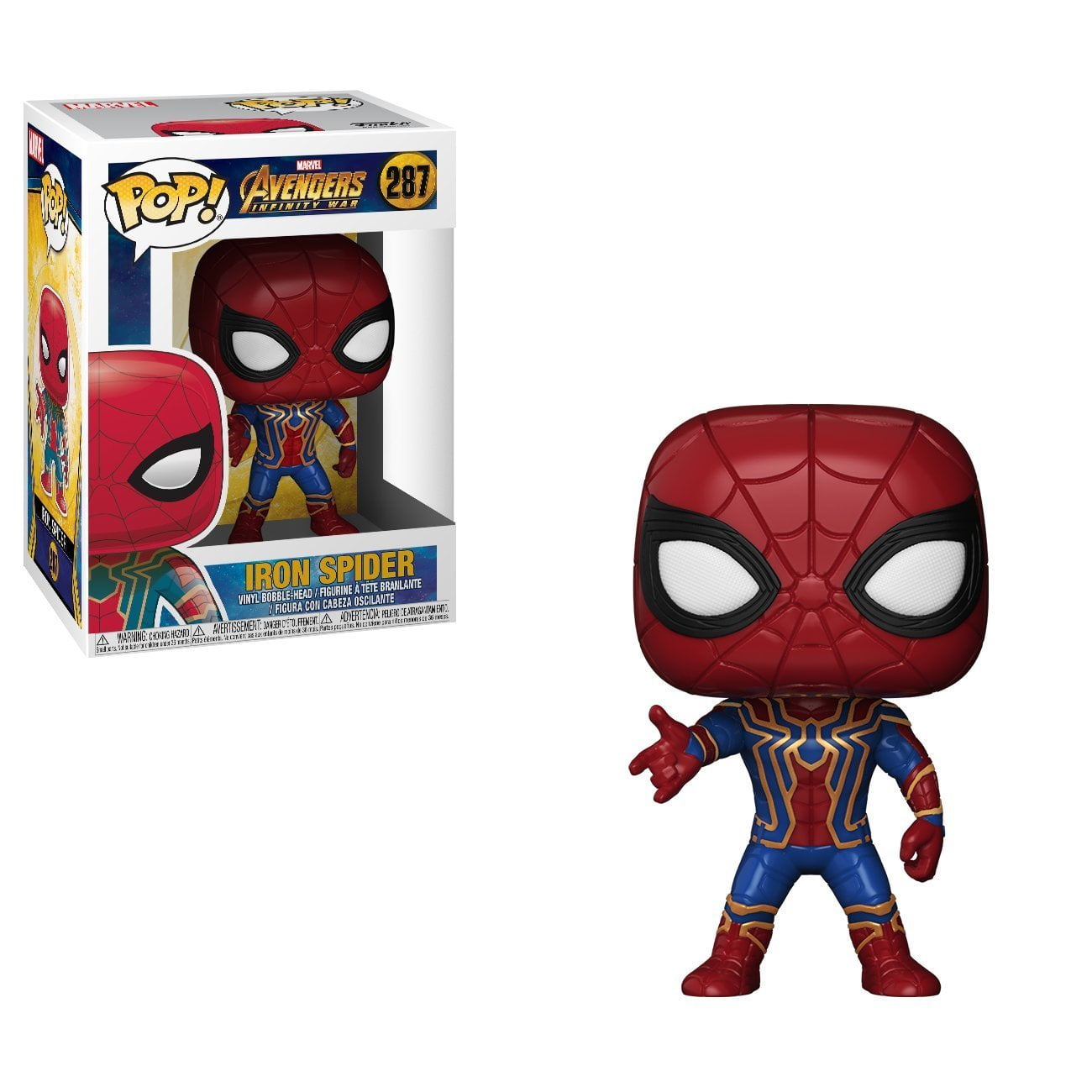 Funko Pop Marvel Avengers Infinity War Iron Spider Vinyl Figure Navy Blue Red