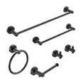 thumbnail image 1 of FUNKOL Bathroom Wall-Mounted 6-Piece Set w/ Super Load-Bearing Capacity in Black, 1 of 7