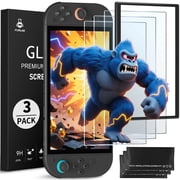 FUNLAB 3-Pack Screen Protector for Switch 2 with Auto-Alignment 2025, Anti-Blue Light Tempered Glass, Ultra-Clear