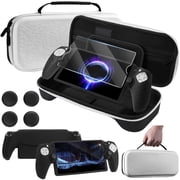 Funlab 4 in 1 Accessory Kit for Playstation Portal Compatible with Ps Portal Accessory Kit, Ps5 Portal Carrying Case with Case/Protective Film/Thumb Clip - Whit