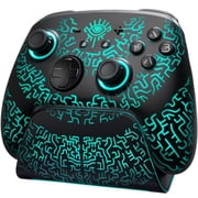 Funlab Video Game Pro Controller with Charging Dock Compatible with Switch/2/OLED, Steam Deck & PC, Black