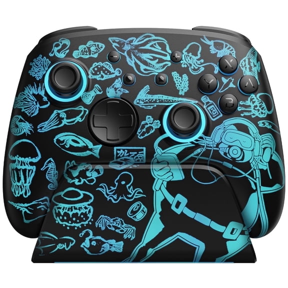 Switch 2 Pro Controller with Charging Station, Wireless Switch Controller for Nintendo /Lite/OLED/7 LED Colors/Hall Effect/Dual Shock/Turbo Dave Style