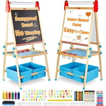 FUNLIO Art Easel for Kids Aged 2-8, 3-Level Height Adjustable, All-in-One Standing Easel with Paper Roll