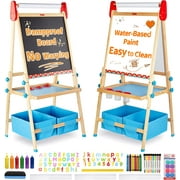 FUNLIO Art Easel for Kids Aged 2-8, 3-Level Height Adjustable, All-in-One Standing Easel with Paper Roll