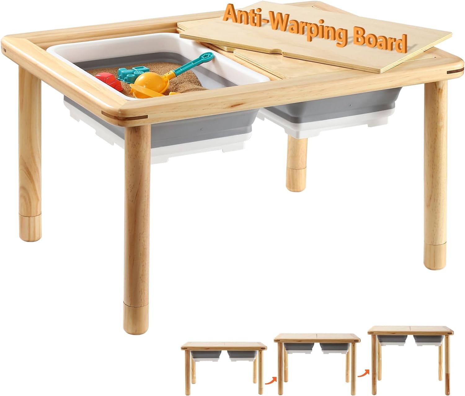 Funlio Sensory Table for Toddler with Storage Bin, Height adjustable Activity Table for Play,Study Dining