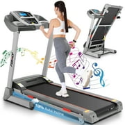 FUNMILY Folding Treadmill with 13% Auto Incline, 3.25HP Ultra-silent Motor, Speed Range of 0.6~9MPH,300lb Weight Capacity,Bluetooth Connectivity, Home&Office Fitness Equipment