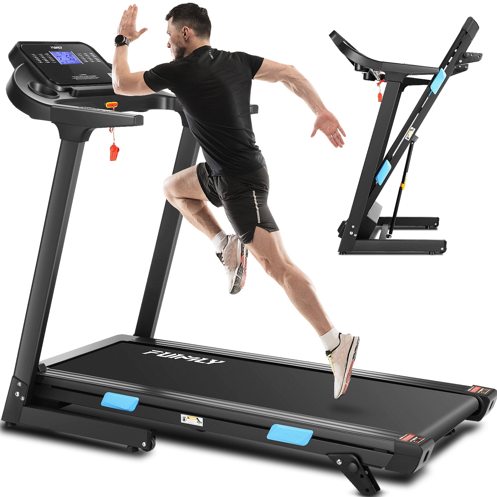 FUNMILY Foldable Treadmill with Incline 3.25HP 18 Wide Treadmill for Home Use 300 lb Capacity Walking Running Machine with 36 Preset