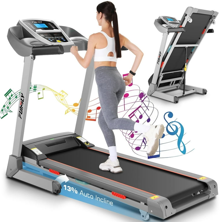 FUNMILY Foldable Treadmill, Motor, 300lb Capacity,