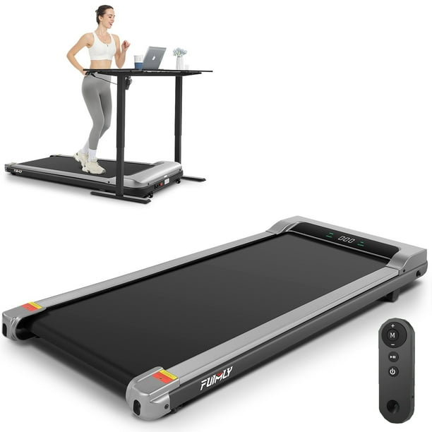 FUNMILY Walking Pad Treadmill with Remote Control Electric Treadmill with LED Display Under Desk Treadmill for Home Office Use Gray