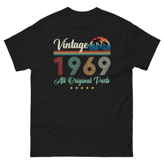 FUNNY 1969 BIRTH YEAR 1969 BIRTHDAY VINTAGE PARTS Men's classic tee (Black, S)
