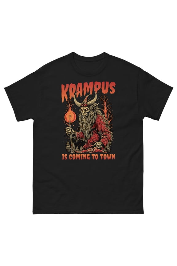 FUNNY KRAMPUS VINTAGE HOLIDAY VINTAGE CHRISTMAS KRAMPUS SANTA Unisex classic tee (L)