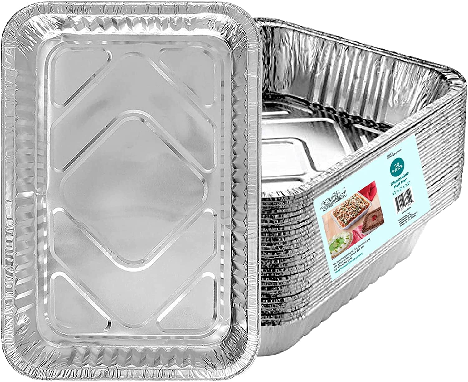 MontoPack Disposable Aluminum Foil Square Baking Pans 9x9 Cake Tins 20 Pack