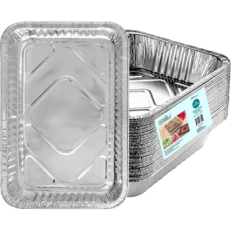 FUNSTITUTION Aluminum Foil Pans 9x13 Inches Disposable Baking and Cooking  Pan for Brownies, Cookies and More Pack of 30