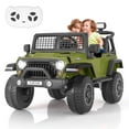 thumbnail image 1 of FUNTOK 12V 7AH 2 Seater Electric Ride on Toys, Kids Battery Powered Ride Truck, Motorized Car for Toddlers w/ Remote Control, Bluetooth, Spring Suspension, MP3 Player & LED Lights,Green, 1 of 7