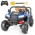 thumbnail image 1 of FUNTOK 24V 2 Seater Kids Electric Ride on Toys Car,4 x 200W Motor Battery Powered UTV,4WD Motorized Cars for Toddler w/ Dump Bed,Shovel,Remote Control,Bluetooth & 4 Wheel Suspension,Blue, 1 of 7