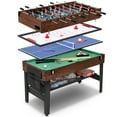 thumbnail image 1 of FUNTOK 4 in 1 Game Table with Ping Pong, Air Hockey, Foosball, Pool, 48'' Multi Game Table with All Accessories & Storage, Combo Game Table for Adults Kids Family Home Game Room, 1 of 9
