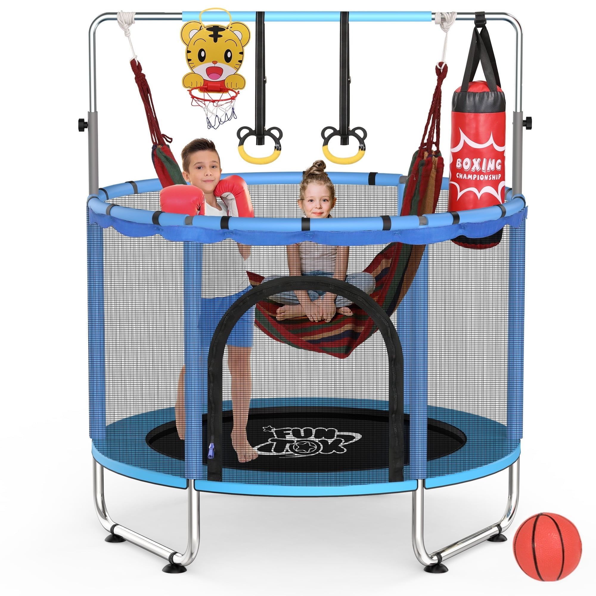 yunn⭐︎kids LIFE DOUXLIFE Trampoline for Kids w/ Swing 440LBS, 55
