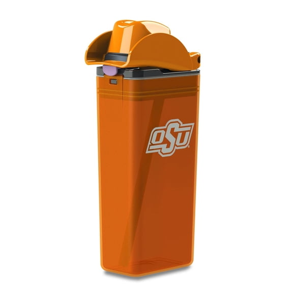 FUNTOPS Reusable Water Bottle | Officially Licensed NCAA Sports Bottle | BPA Free | Dishwasher Safe | Pistol Pete Mascot | 12 oz Drink in the Box - Oklahoma State University
