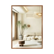 FUNTOUCH 20"x 28" Bathroom Mirror, Wall Mirror with Rectangular Metal Frame, Vanity Wall Mirror Decorative Vintage, Gold