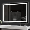 thumbnail image 1 of FUNTOUCH 40x28 Inch LED Bathroom Mirror - Anti-Fog, Stepless Dimmable 3 Color, UL Listed, IP54 Waterproof, 1 of 9