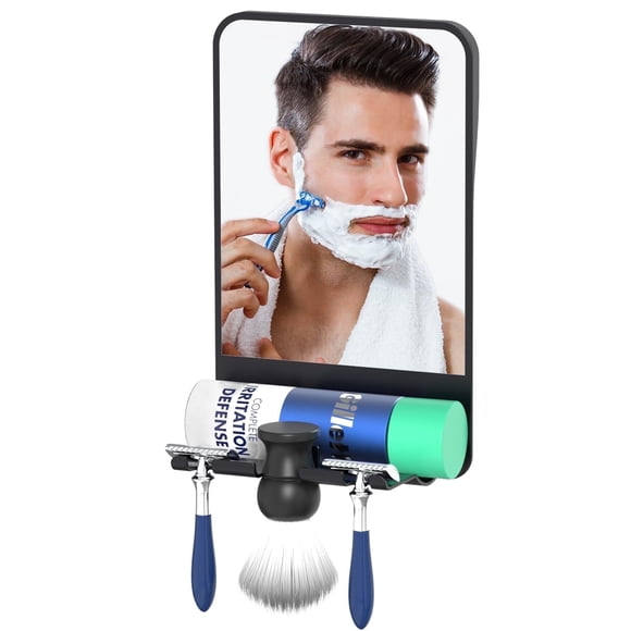 FUNTOUCH Anti-Fog Shower Mirror, Fogless Bathroom Shaving Mirror with Handheld Option for Men and Women, Hanging Shower Mirror