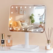 Funtouch Makeup Mirror, Vanity Mirror with Lights, Dimming Touch Sensor, Detachable 10X Magnification, White