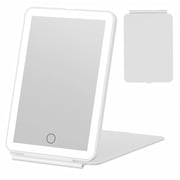 FUNTOUCH Lighted Travel Mirror, 3 Color Makeup Mirror, Portable Vanity Mirror, Rechargeable Folding Cosmetic Mirror