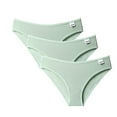thumbnail image 1 of FUNUONY 3 Pack Cotton Underwear for Women Cute Low Rise Ribbed Bikini Breathable Womens Cheeky Panties Invisibles Seamless Panties Briefs Bikini Pcs 3 Women's Underwear Green L, 1 of 5