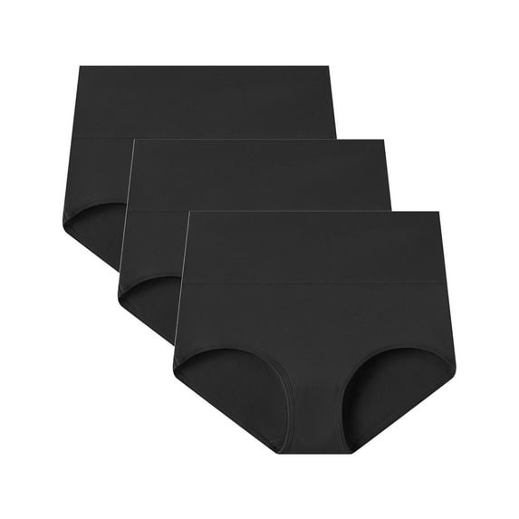 FUNUONY 3 Pack Seamless Underwear for Women Full Coverage Soft Stretch Panties Women's Regular & Plus Size Xs 5Xl Cotton Underwear High Waisted Briefs 3 Pack G Xs