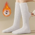 thumbnail image 1 of FUNUONY Fuzzy Socks Fluffy Thick Warm Winter Soft Cozy Plush Sleep Home Fleece Cabin Soft House Socks for Women Winter Warm Knee High Socks Long Thermal Soft Socks for Ladies Girls Khaki, 1 of 9