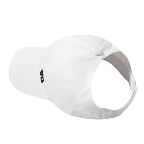 FUNUONY Backless Baseball Cap, Comfortable Fit Adjustable Hat for Ponytail Designs Fashion Breathable Running Hat Female Summer Sunshade Caps Horsetail Visors Hollow Solid Caps White One Size