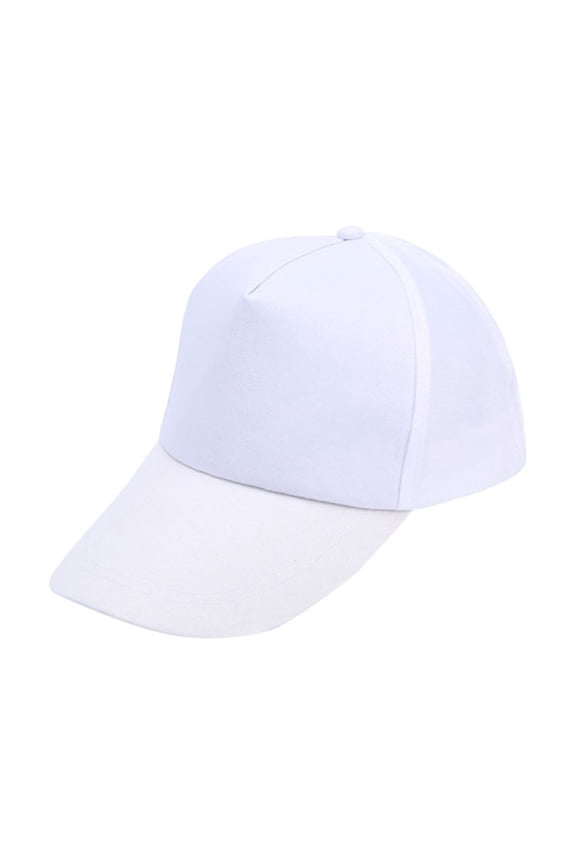Baseball Cap for Women Men,Unisex Solid Soft Crown Dad Hat,,Adjustable Back Strap Curved Brim Sun Protection Cap,Breathable Polyester Fabric Caps for Printing Sports Travel White One size