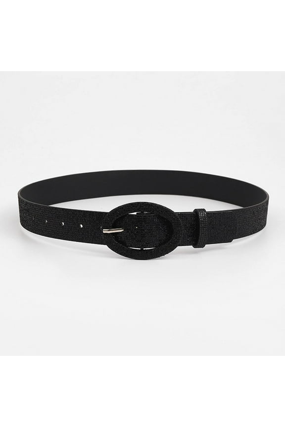 Belts for Women Women's Leather Belts for Jeans Dresses Fashion Buckle Ladies Belt Women with Pants Shirt Sunword Buckle Pu Belt Black One Size
