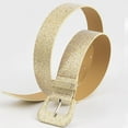 thumbnail image 1 of FUNUONY Belts for Women Women's Leather Belts for Jeans Dresses Fashion Buckle Ladies Belt Women's Plaid Shiny Bag Buckle Wide Belt Retro Pu Decoration Needle Buckle Belt Gold One Size, 1 of 7