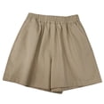 thumbnail image 1 of FUNUONY Bermuda Shorts for Women Summer Elastic Waist Knee Length Beach Short Flowy High Waisted Wide Leg Lounge Shorts,Summer Beach Baggy Shorts Plus Size Dressy Casual Pull On Shorts Khaki S-2XL, 1 of 5