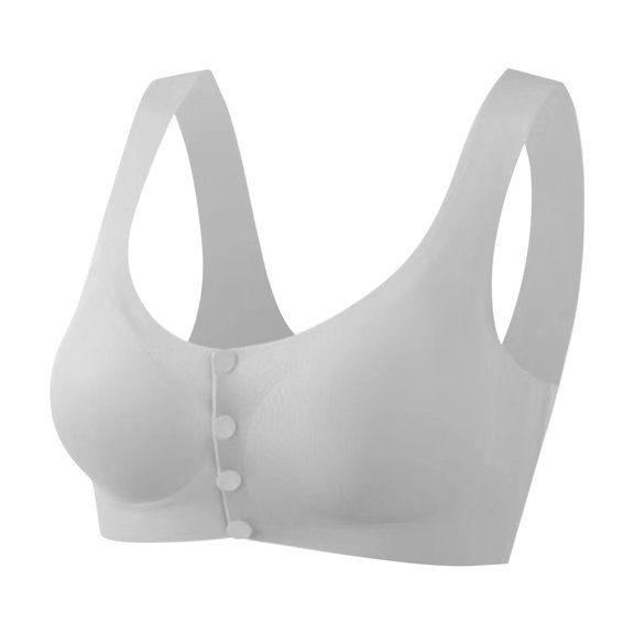 FUNUONY 2025 New Daisy Bras for Women No Underwire Front Closure Comfort Senior Wireless Snap Closing Bra Women Lace Frongt Button Shaping Cup Adjustable Shoulder Strap Large Size Bra