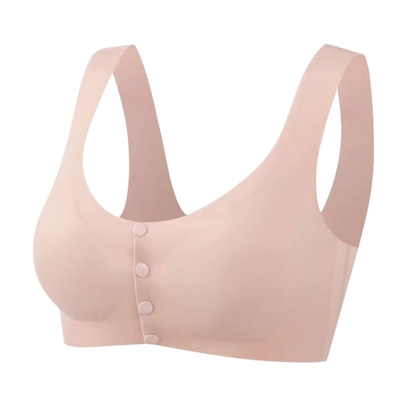 FUNUONY 2025 New Daisy Bras for Women No Underwire Front Closure Comfort Senior Wireless Snap Closing Bra Women Lace Frongt Button Shaping Cup Adjustable Shoulder Strap Large Size Bra