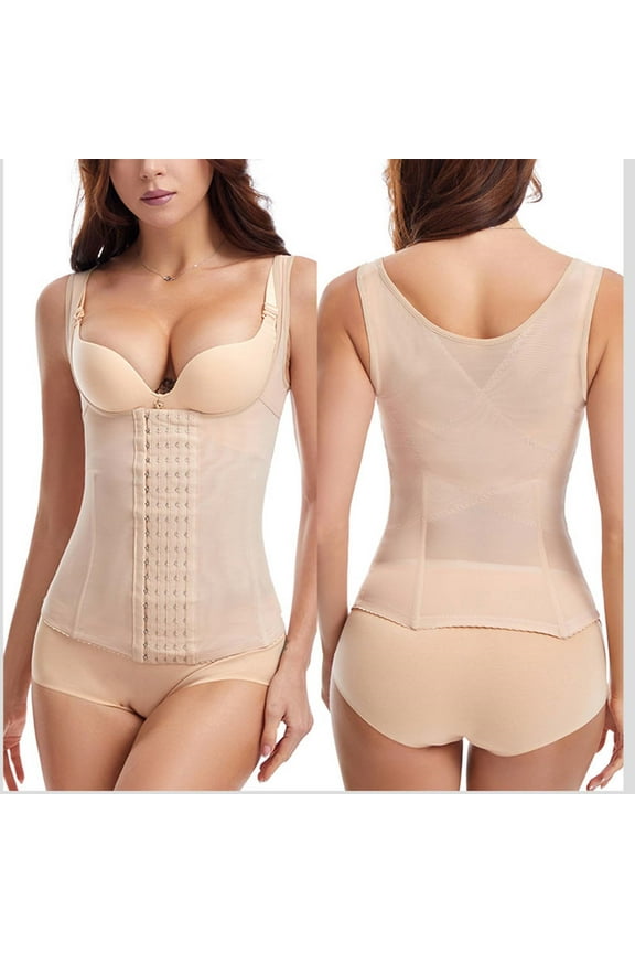Shapewear for Women Tummy Control 2025 Trendy Women Slimming Tummy Tank Top Waist Trainer Shaper Corset Underbust Cincher Bodysuit Vest Beige Xxl