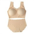 thumbnail image 1 of FUNUONY Sports Bras for Women Padded 2025 Trendy Bra and Panty Sets for Women Sets Smooth Comfort Bras and Underwear for Everyday Beige L, 1 of 9
