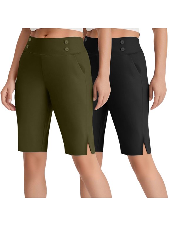 Capri Leggings for Women High Waisted Knee Length Capri Leggings with Pockets for Women Tummy Control Yoga Pants Women Pants High Waisted Crop Work Pants Summer Slacks Yoga Dress Pant Navy Xl