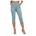 thumbnail image 1 of FUNUONY Capri Pants for Women Slim Fit Comfy Workout Capris Sweatpants with Pockets Pants for Women Elastic Waisted Summer Yoga Work Cropped Trousers with Pockets Sky Blue Xxl, 1 of 7