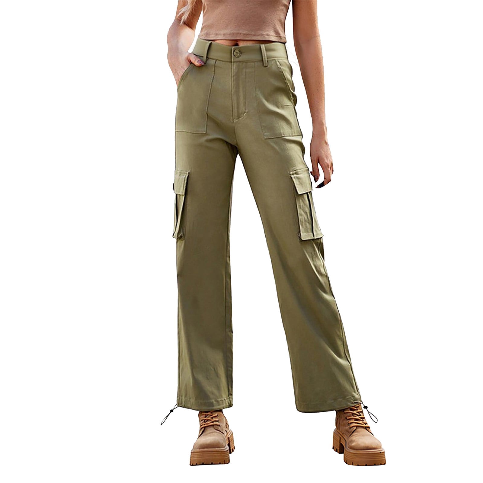 FUNUONY Cargo Pants for Women High Waisted Casual Pants Baggy Loose — free download