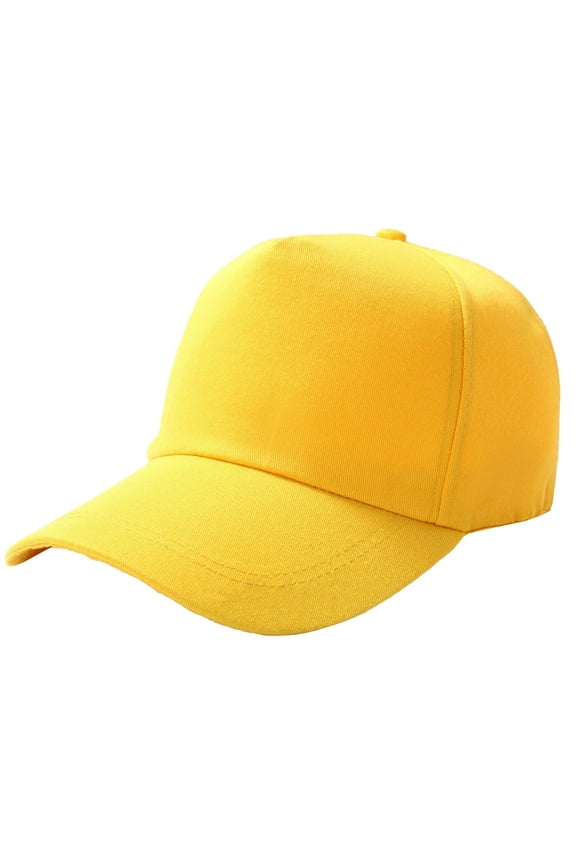 Classic Cotton Baseball Cap for Men Women Structured Adjustable Plain Blank Casual Ball Hats Men's and Women's Summer Fashion Casual Baseball Cap Cap Yellow One Size