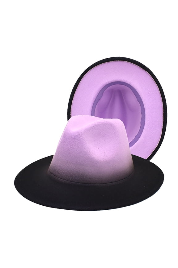 Fedora Hats for Men & Women Wide Brim Felt Hat Dress Panama Hat Two Tone Fedora Classic Dress Panama Hat Color Gradient Jazz Hat Women's Fashion Woolen Top Hat Hat Men's Outdoor Visor Hat Pink