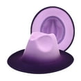 thumbnail image 1 of FUNUONY Fedora Hats for Men & Women Wide Brim Felt Hat Dress Panama Hat Two Tone Fedora Classic Dress Panama Hat Color Gradient Jazz Hat Women's Fashion Woolen Top Hat Hat Men's Outdoor Visor Hat, 1 of 2