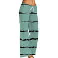 thumbnail image 1 of FUNUONY Flowy Wide Leg Palazzo Pants for Women - High Waist Casual Beach Lounge Stripe Pants Loose Dress Pants Stretchy Trousers Casual Loose Pants Comfy Work Pants Elastic Paper Bag Pants Green Xl, 1 of 9